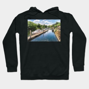 Moored Boats at Ray Mill Island Hoodie